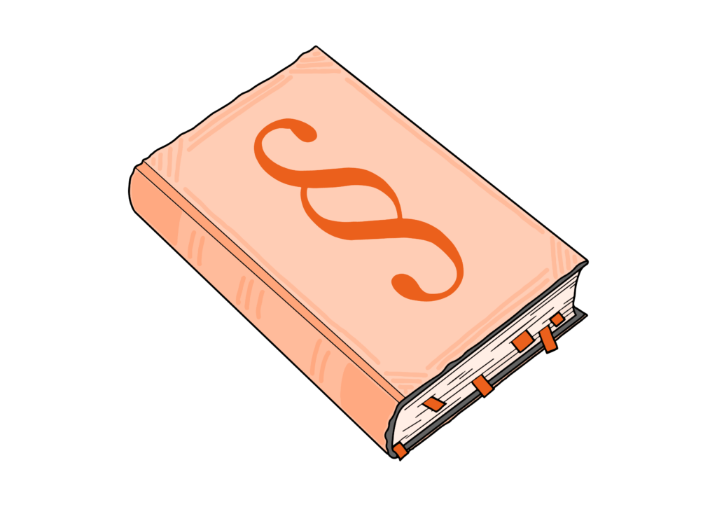Buch mit Paragraphenzeichen auf dem Buchdeckel