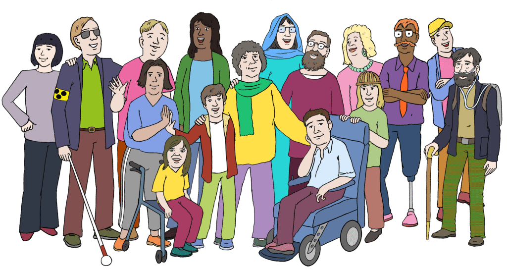 eine diverse Menschgruppe